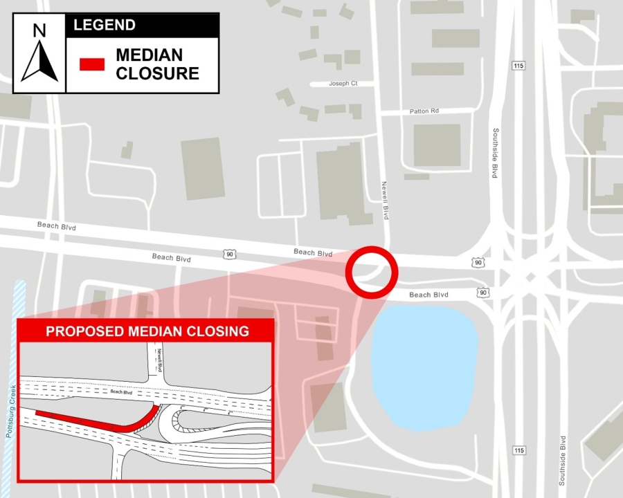 Proposed Median Modification Map Proposed Median Modification Map